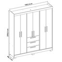 Ver imagem 6 de Guarda-roupa Nt 6030 C-espelho Freijo - Notavel