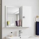 Ver imagem 1 de Armário com Espelho Genova Design Clean com 2 Prateleiras:branco