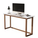 Ver imagem 2 de Mesa de Estudo 120cm Branca para Quarto Pequeno Pés Madeira