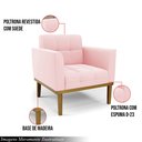 Ver imagem 3 de Poltrona Decorativa Karen Pés Fixo em Madeira Castanho Suede Rosa Bebê G19 - Gran Belo