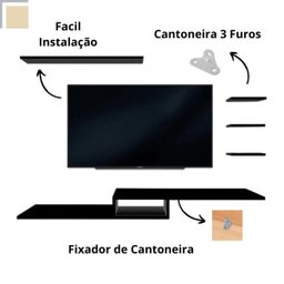 Kit Prateleiras Nicho para Tv Rack Home Suspenso Sala Quarto - 2