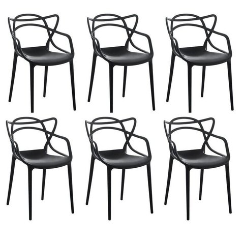 Kit 6 Cadeiras Allegra Flex 85cmx54cmx56 Cm