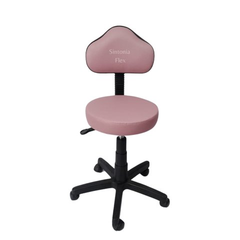 Cadeira Secretaria Mocho Podóloga Estética - para Dentista,manicure, Tatuador, Corano Rosa Bebe