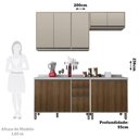 Ver imagem 3 de Cozinha Modulada Compacta 4 Peças com Tampo Linea Luciane Móveis