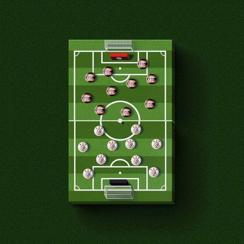 Futebol de Botão- Quadros ou Placas Modulares com 2 Peças