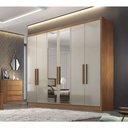 Ver imagem 5 de Guarda Roupa Casal Rizon 6 Portas de Bater 6 Gavetas MDF com Espelho Cumaru e Fendi Móveis Novo