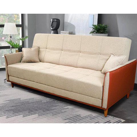 Sofá Cama Sérvia 2,00m Bege Linho Rústico - King House