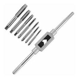 Jogo Tarracha Macho Cossinete Madeira Aluminio Pente Abre Kit Rosca Completo 8 Peças - 1