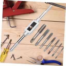 Jogo Tarracha Macho Cossinete Madeira Aluminio Pente Abre Kit Rosca Completo 8 Peças - 4