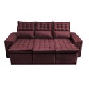 Ver imagem 5 de Sofá 3 Lugares Retrátil e Reclinável Cama inBox Senses 2,00m Velusoft Vinho