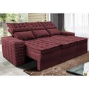 Ver imagem 1 de Sofá 3 Lugares Retrátil e Reclinável Cama inBox Senses 2,00m Velusoft Vinho