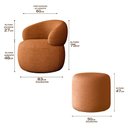 Ver imagem 2 de Kit Poltrona Orgânica Eloah + Puff Ello Alto Padrão Bouclé Italiano Atemporal Conforto - Terracota