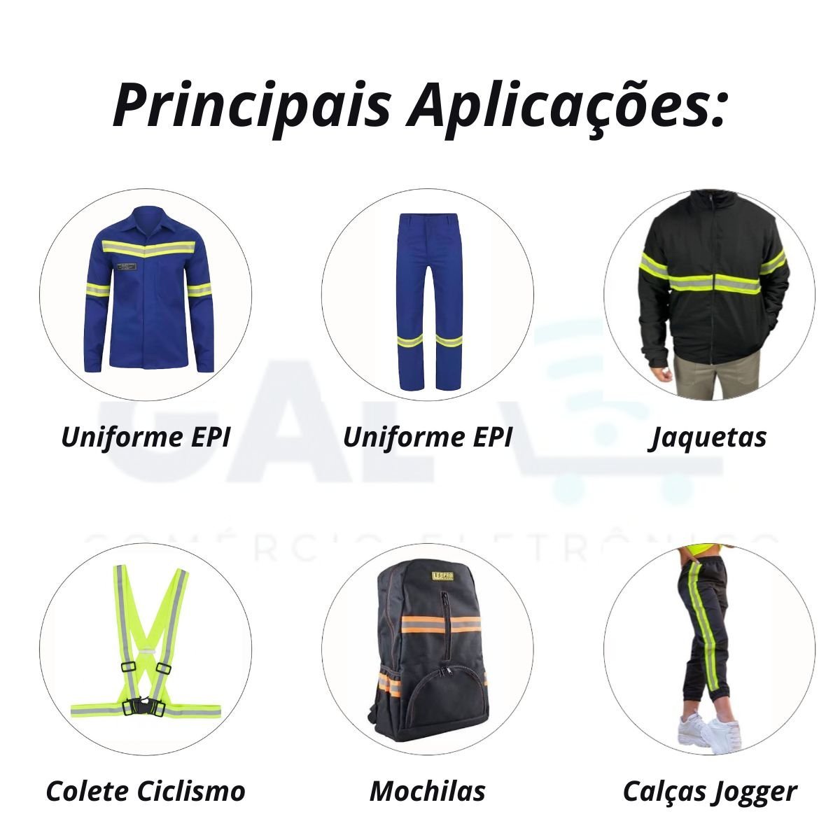Fita Refletiva Faixa Reflexiva Sinalizadora Para Uniforme - 5cm X 10m:Amarelo Fluorescente - 4