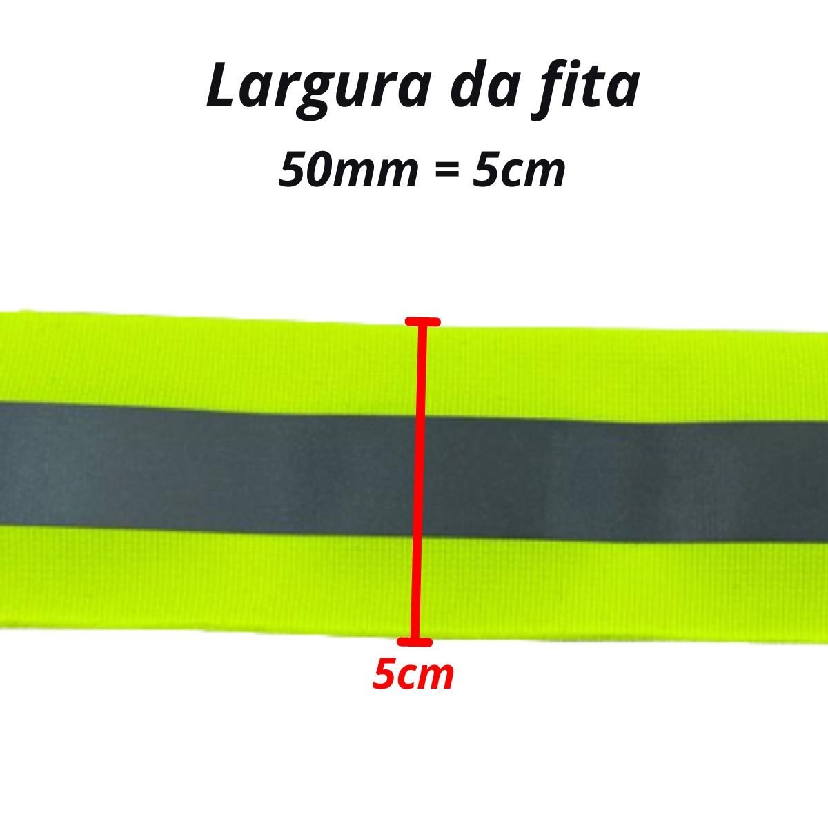 Fita Refletiva Faixa Reflexiva Sinalizadora Para Uniforme - 5cm X 10m:Amarelo Fluorescente - 2