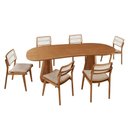 Ver imagem 2 de Conjunto Sala de Jantar Mesa Noronha 180cm Tampo Laminado Organico e 6 Cadeiras Eva Premium