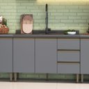 Ver imagem 2 de Balcão para Pia de Cozinha 2 Portas Greta Cinza