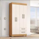 Ver imagem 4 de Guarda Roupa Solteiro Nt6010 4 Portas e 2 Gavetas com Pés Freijo Trend com Off White
