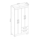Ver imagem 2 de Guarda Roupa Solteiro Nt6010 4 Portas e 2 Gavetas com Pés Freijo Trend com Off White
