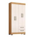 Ver imagem 1 de Guarda Roupa Solteiro Nt6010 4 Portas e 2 Gavetas com Pés Freijo Trend com Off White