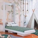 Ver imagem 1 de Cama de Solteiro Articulável Vertical com Nichos Branca