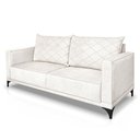 Ver imagem 1 de Sofá Living 2 Lugares 1,60m Horus Bouclê Off White Pés de Aço - Pallazio