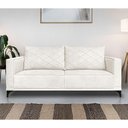 Ver imagem 2 de Sofá Living 2 Lugares 1,60m Horus Bouclê Off White Pés de Aço - Pallazio