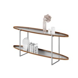 Aparador Espelhado para Sala de Jantar Agnes em Madeira Maciça Mel Metal Champagne - 2
