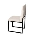 Ver imagem 2 de Cadeira Para Sala de Jantar Trendy Base Metálica Preto Corino Bege - Móveis Mafer