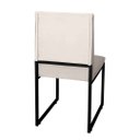 Ver imagem 3 de Cadeira Para Sala de Jantar Trendy Base Metálica Preto Corino Bege - Móveis Mafer