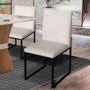 Ver imagem 4 de Cadeira Para Sala de Jantar Trendy Base Metálica Preto Corino Bege - Móveis Mafer
