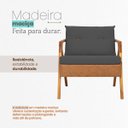 Ver mais imagens de Kit 2 Poltronas Decorativas para Sala Recepção Laura Linho Braço Madeira Corino Peroba Exclusiva