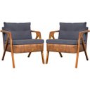 Ver imagem 1 de Kit 2 Poltronas Laura Moderna Corino e Linho Cores Pé Castanho