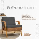 Ver imagem 7 de Kit 2 Poltronas Decorativas para Sala Recepção Laura Linho Braço Madeira Corino Peroba Exclusiva
