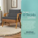 Ver imagem 6 de Kit 2 Poltronas Decorativas para Sala Recepção Laura Linho Braço Madeira Corino Peroba Exclusiva