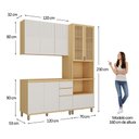 Ver imagem 7 de Cozinha Compacta 100 MDF 3 Peças com Tampo e Torre Quente 190cm Aura Luciane Móveis