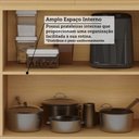 Ver imagem 3 de Cozinha Compacta 100 MDF 3 Peças com Tampo e Torre Quente 190cm Aura Luciane Móveis
