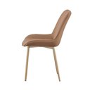 Ver imagem 2 de Kit 4 Cadeiras de Jantar Estrutura em Aco Carbono Nobre Bronze Estofado em Linho Conforto - Caramelo