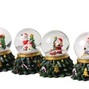 Ver imagem 2 de Globo de Água Noel Pinheiro Boneco Neve Casinha 8,5cm - 3116829 - Cromus