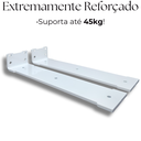 Ver imagem 4 de 8 Suportes de Parede Mão Francesa 30cm Acabamento Moderno Largo para Prateleira Branco