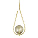 Ver imagem 1 de Lustre Pendente On Drop - Dourado com Globo de Vidro Âmbar - 4126-14-am