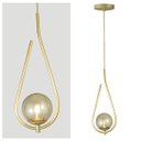 Ver imagem 3 de Lustre Pendente On Drop - Dourado com Globo de Vidro Âmbar - 4126-14-am
