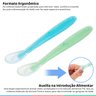 Kit Colher Infantil De Silicone Para Bebê +6 Meses Introdução Alimentar Anatômica Azul Buba - 2