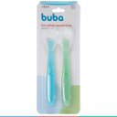 Ver imagem 5 de Kit Colher Infantil De Silicone Para Bebê +6 Meses Introdução Alimentar Anatômica Azul Buba
