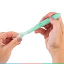 Ver imagem 6 de Kit Colher Infantil De Silicone Para Bebê +6 Meses Introdução Alimentar Anatômica Azul Buba