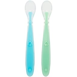 Kit Colher Infantil De Silicone Para Bebê +6 Meses Introdução Alimentar Anatômica Azul Buba - 1