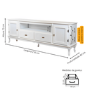 Ver imagem 4 de Rack para Tv com Pés Luiz Xv 2 Gavetas 2 Portas e Nicho 751 Meyer Móveis - Branco Laca