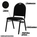 Ver imagem 5 de Kit 10 Cadeiras Hoteleiras Auditório Empilhável Linho M23 Preto - Mpozenato