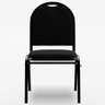 Kit 10 Cadeiras Hoteleiras Auditório Empilhável Linho M23 Preto - Mpozenato - 1
