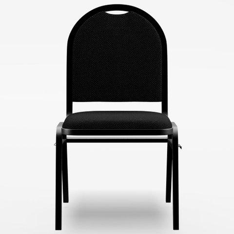 Kit 10 Cadeiras Hoteleiras Auditório Empilhável Linho M23 Preto - Mpozenato