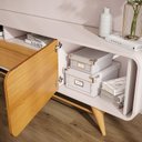 Ver imagem 4 de Rack Bancada para Sala Época Off White Cinamomo – Hb Móveis